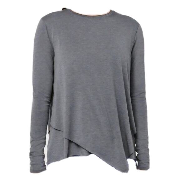 Lululemon Sweetest Day Top Long Sleeve Sz M Gray Stretch Layered Knit Jersey - Picture 9 of 13